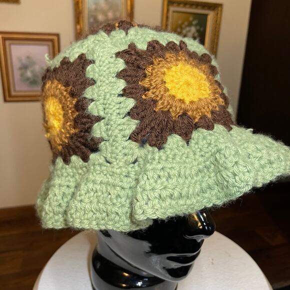 Granny Square Sun Hat handmade Boho - Picture 9 of 16